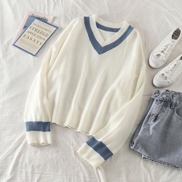 solid knitting women sweater and pullovers v-neck loose long-sleeved all match female pulls outwear 1, White;black
solid knitting women sweater and pullovers v-neck loose long-sleeved all match female pulls outwear 1, White;black