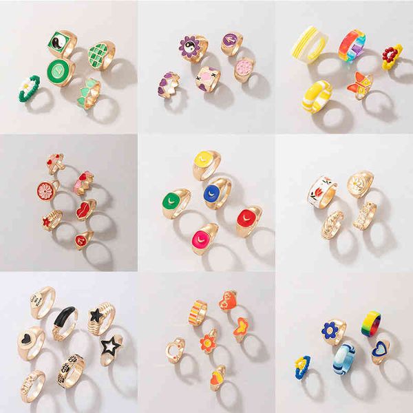 rings fashion color contrast ring hand jewelry love flower rice bead butterfly oil dripping combination set, Silver
rings fashion color contrast ring hand jewelry love flower rice bead butterfly oil dripping combination set, Silver