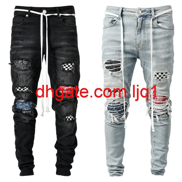 2020 new men's high end slim hole leggings new men's jeans men, Blue
2020 new men's high end slim hole leggings new men's jeans men, Blue
