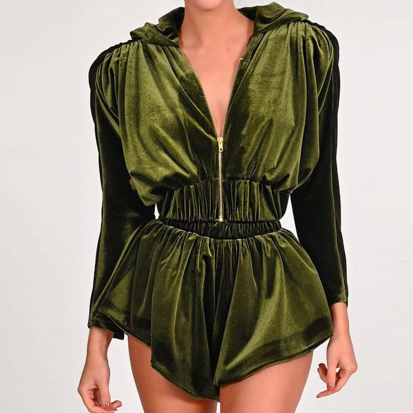 fashion long sleeve green v-neck hooded loose solid color shorts suit women's wear swimsuit bandage bathing suits pad
fashion long sleeve green v-neck hooded loose solid color shorts suit women's wear swimsuit bandage bathing suits pad