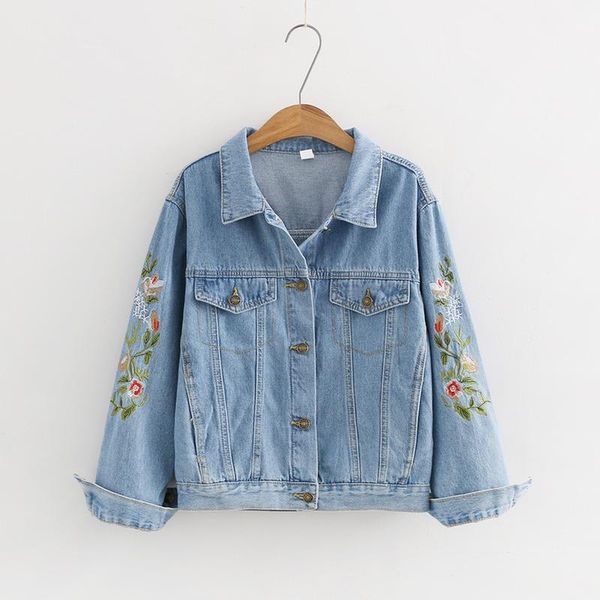 harajuku denim jackets women casual loose floral embroidery long sleeve cotton coat students patchwork jean jacket mori girl new1, Black;brown
harajuku denim jackets women casual loose floral embroidery long sleeve cotton coat students patchwork jean jacket mori girl new1, Black;brown