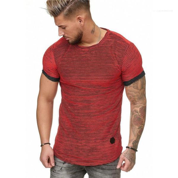 summer short sleeve o neck men t shirts casual sports t shirts slim striped mens t-shirts, White;black