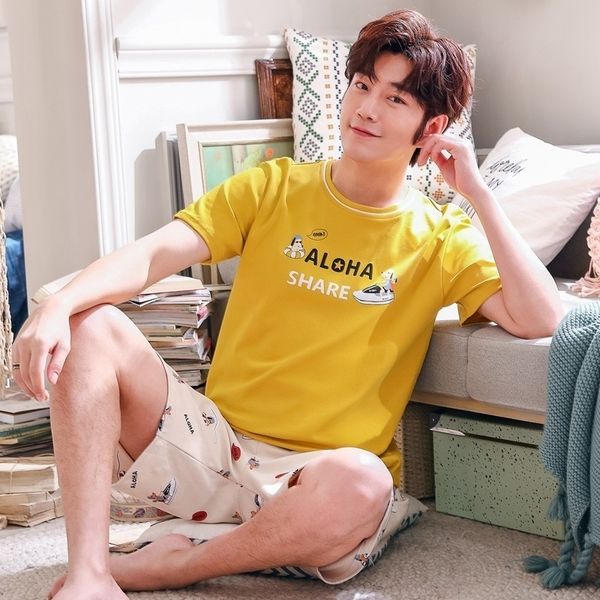 summer men's pajamas set cotton striped sleep shirt & shorts suit letter sleepwear homewear pijama casual two piece set xxxl y200422, Black;brown
summer men's pajamas set cotton striped sleep shirt & shorts suit letter sleepwear homewear pijama casual two piece set xxxl y200422, Black;brown