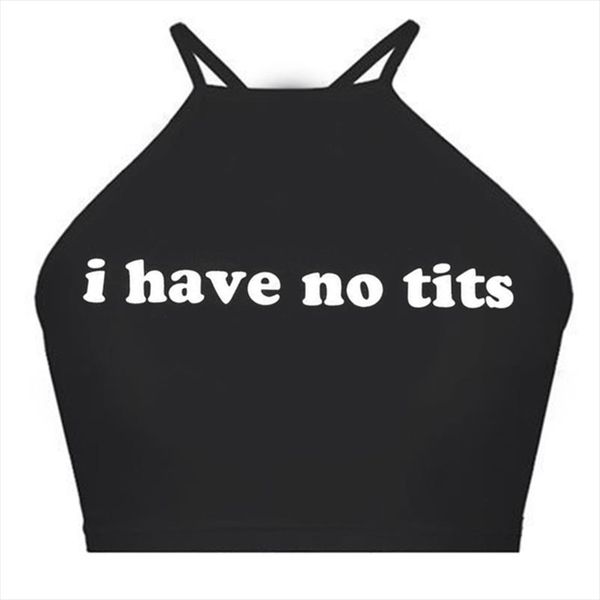 summer style crop women i have no tits letter sleeveless halterneck tank crop short vest blouse tee shirt, White
summer style crop women i have no tits letter sleeveless halterneck tank crop short vest blouse tee shirt, White