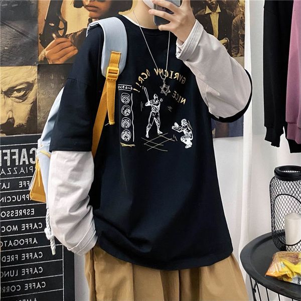 2021 new men's 100% cotton printing long sleeve t-shirt woman korean streetwear casual oversize male clothing yjyy, Black
2021 new men's 100% cotton printing long sleeve t-shirt woman korean streetwear casual oversize male clothing yjyy, Black