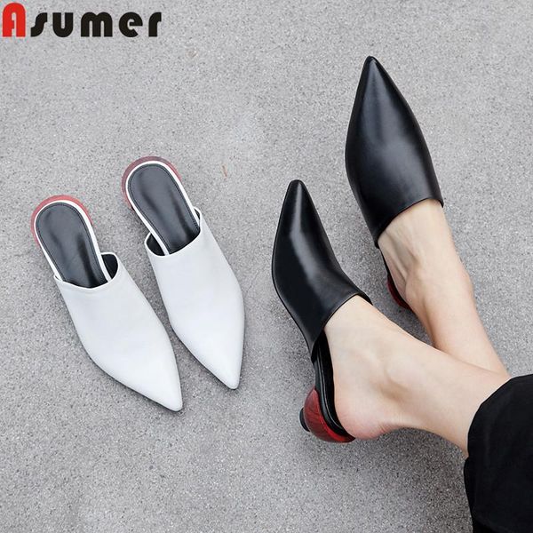 dress shoes asumer fashion spring woman pointed toe shallow mules casual genuine leather women med heels 2021, Black
dress shoes asumer fashion spring woman pointed toe shallow mules casual genuine leather women med heels 2021, Black