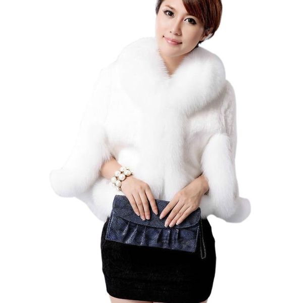 women's fur & faux luxurious winter women coat wedding bride poncho gilet fourrure femme chalecos de pelo mujer, Black
women's fur & faux luxurious winter women coat wedding bride poncho gilet fourrure femme chalecos de pelo mujer, Black
