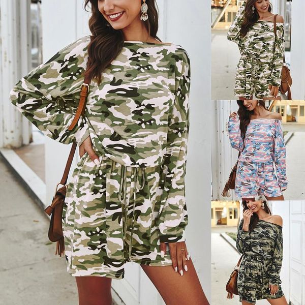 slant shoulder camouflage casual jumpsuit rayon fashion women's long-sleeved waistband loose short jumpsuit summer, Black;white
slant shoulder camouflage casual jumpsuit rayon fashion women's long-sleeved waistband loose short jumpsuit summer, Black;white