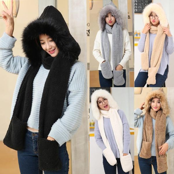 beanie/skull caps 40# women thick wool collar hat ear protectors warm plush scarf gloves set solid color faux fur fluffy fleece windproof ca, Blue;gray
beanie/skull caps 40# women thick wool collar hat ear protectors warm plush scarf gloves set solid color faux fur fluffy fleece windproof ca, Blue;gray