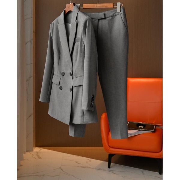 women's two piece pants senior floral gray temperament commuter suit ladies 2021 spring and autumn clothing, White
women's two piece pants senior floral gray temperament commuter suit ladies 2021 spring and autumn clothing, White