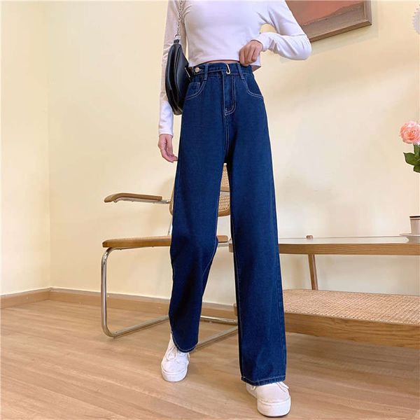 autumn / winter 2020 fashion large size korean version versatile high waist jeans women's loose straight tube floor length pants, Blue
autumn / winter 2020 fashion large size korean version versatile high waist jeans women's loose straight tube floor length pants, Blue