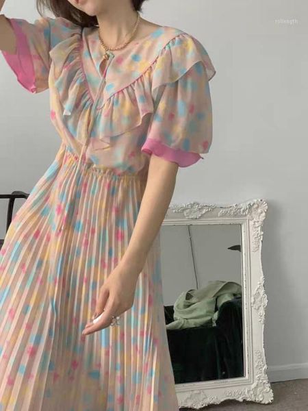 sweet colorful printed ruffled women midi dress 2020 summer new lace-up short sleeve pleated waist lady dress1, Black;gray
sweet colorful printed ruffled women midi dress 2020 summer new lace-up short sleeve pleated waist lady dress1, Black;gray