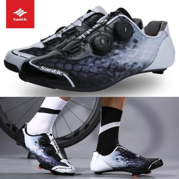 cycling footwear santic shoes for men road bike lock carbon fiber sole double rotating buckle fast fixing racing bicycle, Black
cycling footwear santic shoes for men road bike lock carbon fiber sole double rotating buckle fast fixing racing bicycle, Black