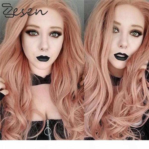 zesen golden pink wig colored 13*4 synthetic lace front lace wigs body wave hair heat resistant wig, Black
zesen golden pink wig colored 13*4 synthetic lace front lace wigs body wave hair heat resistant wig, Black