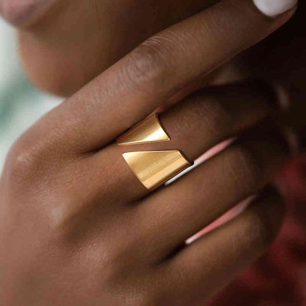 stainless steel modern wrap wide for women geometric finger statement ring party layered chic jewelry, Silver
stainless steel modern wrap wide for women geometric finger statement ring party layered chic jewelry, Silver
