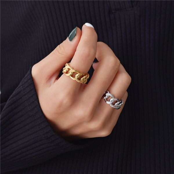 trendy gold silver colors chain rings for women couples vintage handmade twisted geometric finger jewelry party gifts, Slivery;golden
trendy gold silver colors chain rings for women couples vintage handmade twisted geometric finger jewelry party gifts, Slivery;golden