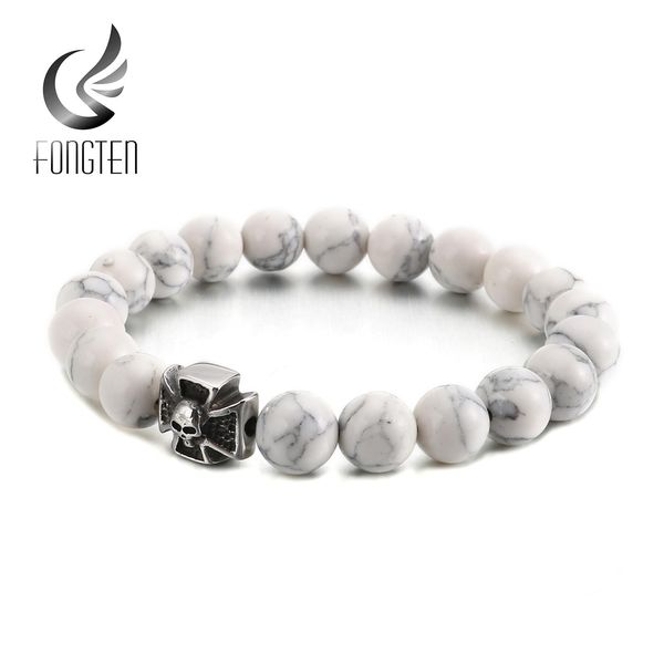 fongten skull head charms cross beaded mens bracelet natural stone punk wholesale bracelets fashion jewelry wmtltw, Bronze;silver
fongten skull head charms cross beaded mens bracelet natural stone punk wholesale bracelets fashion jewelry wmtltw, Bronze;silver