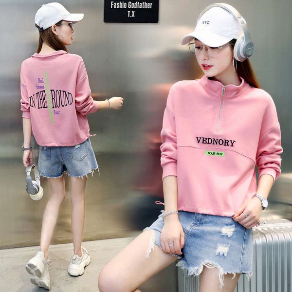 short half zipper sweater women's spring and autumn 2020 new korean loose thin foreign style ins fashion, Black
short half zipper sweater women's spring and autumn 2020 new korean loose thin foreign style ins fashion, Black
