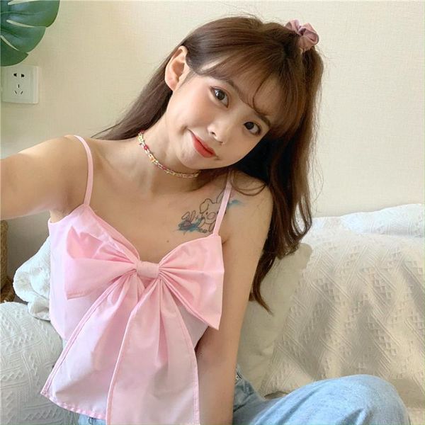 korean summer new sweet big bow design solid color small vest sleeveless short sling women elastic bust bottoming, White
korean summer new sweet big bow design solid color small vest sleeveless short sling women elastic bust bottoming, White