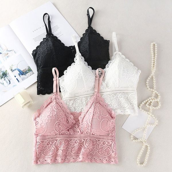 3pieces/lot women tube lace bra cropped camis short corset wireless underwear french deep v tank bandeau, Black;white
3pieces/lot women tube lace bra cropped camis short corset wireless underwear french deep v tank bandeau, Black;white