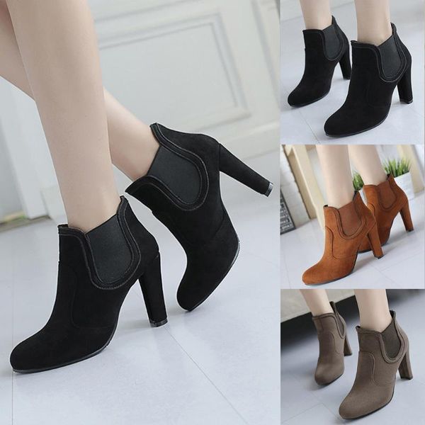 boots women's suede ankle fashion round toe elastic band high heel short booties shoes woman zapatos de mujer winter, Black
boots women's suede ankle fashion round toe elastic band high heel short booties shoes woman zapatos de mujer winter, Black