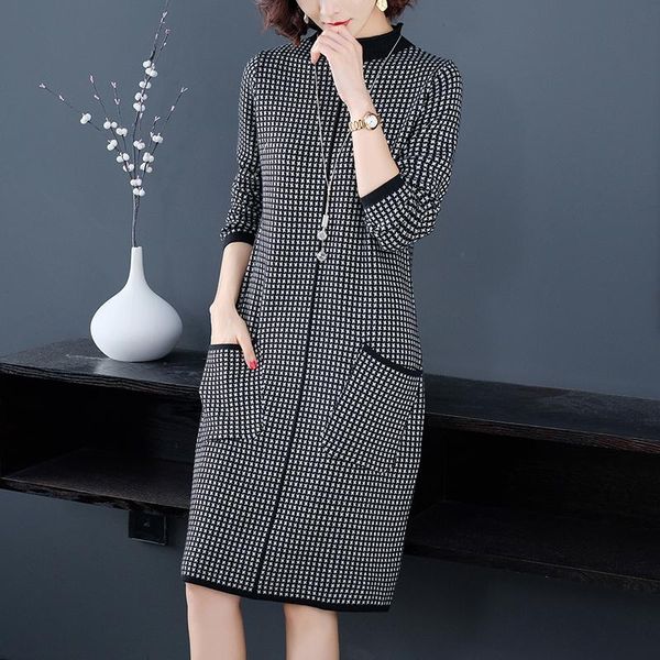 women's sweaters winter vintage casual plaid midi cashmere sweater dress 2021 autumn 3xl plus size long sleeve elegant bodycon turtlene, White;black
women's sweaters winter vintage casual plaid midi cashmere sweater dress 2021 autumn 3xl plus size long sleeve elegant bodycon turtlene, White;black