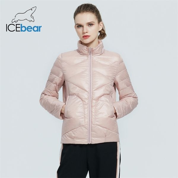 icebear 2020 women spring lightweight down jacket stylish casual women jacket female collar women brand clothing lj201127, Black