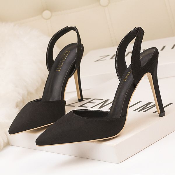 9219-68 simple womens shoes stiletto heel solid color suede shallow mouth pointed toe nightclubs thinner fashion sandals multifunction, Black
9219-68 simple womens shoes stiletto heel solid color suede shallow mouth pointed toe nightclubs thinner fashion sandals multifunction, Black
