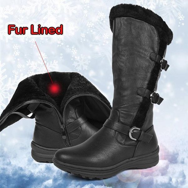 boots round toe women mid calf fur lined winter warm comfy flat ladies shoes d301, Black
boots round toe women mid calf fur lined winter warm comfy flat ladies shoes d301, Black