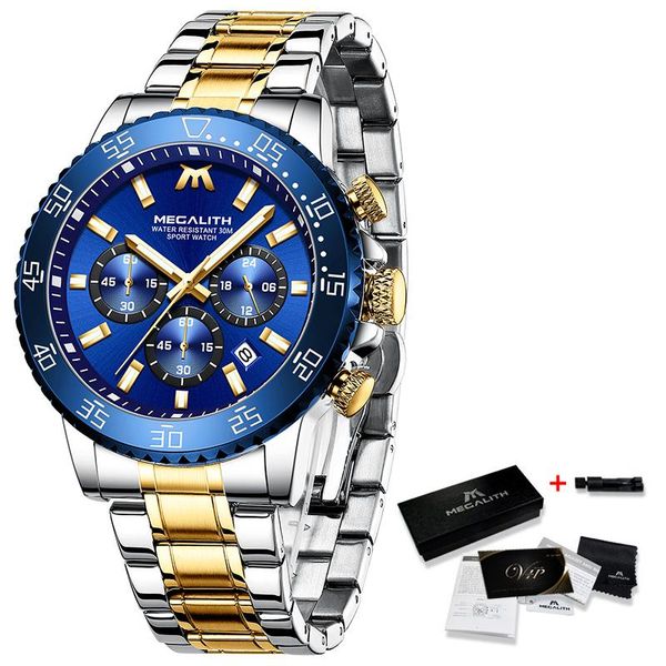 megalith blue stainless steel quartz mens watches 2020 fashion waterproof luminous analogue wristwatch for man chronograph watch bbyodq, Silver
megalith blue stainless steel quartz mens watches 2020 fashion waterproof luminous analogue wristwatch for man chronograph watch bbyodq, Silver