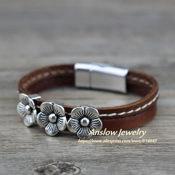 anslow brand fashion jewelry trendy retro vintage flower lucky leather bracelet for women men friendship couples' gift low0695lb sqcapw, Golden;silver
anslow brand fashion jewelry trendy retro vintage flower lucky leather bracelet for women men friendship couples' gift low0695lb sqcapw, Golden;silver