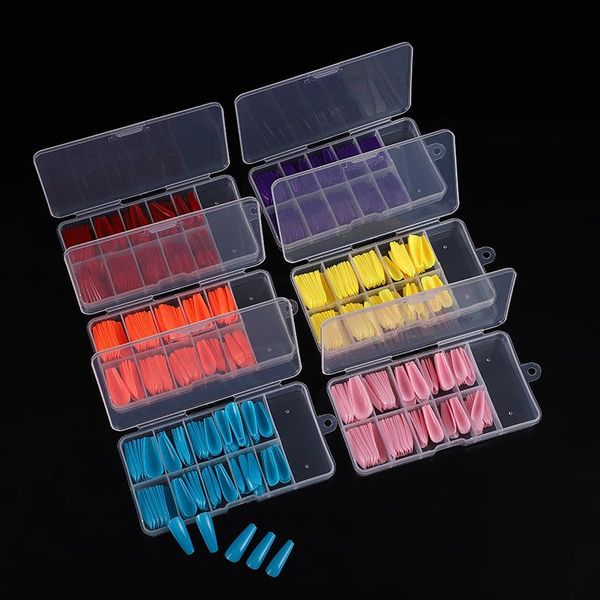 false nails 100pcs solid color long ballerina fake natural coffin press on nail art tips abs full cover decor manicure, Red;gold
false nails 100pcs solid color long ballerina fake natural coffin press on nail art tips abs full cover decor manicure, Red;gold
