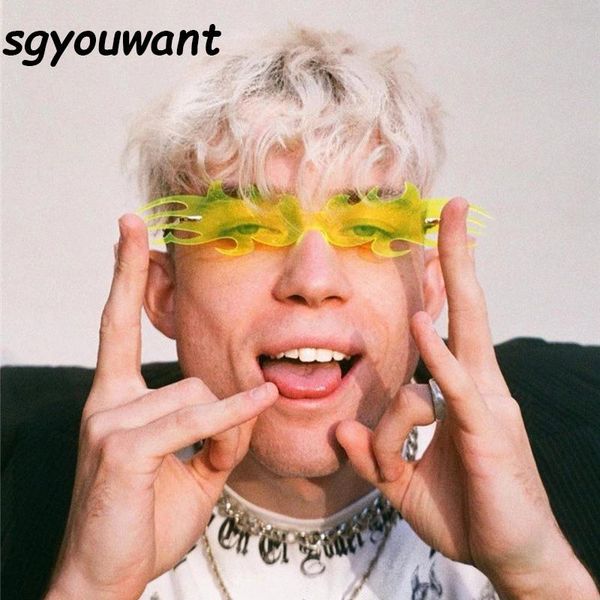 sunglasses 2021 fashion fire flame women men oversized rimless designer vintage sun glasses uv400, White;black
sunglasses 2021 fashion fire flame women men oversized rimless designer vintage sun glasses uv400, White;black