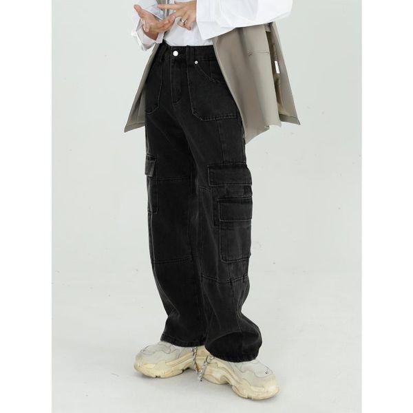 men's jeans black clothing men 2021 autumn vintage washed loose wide leg pants straight cargo baggy denim streetwear, Blue
men's jeans black clothing men 2021 autumn vintage washed loose wide leg pants straight cargo baggy denim streetwear, Blue