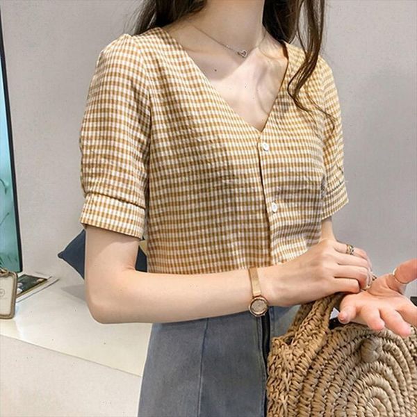 v neck womens shirts blusas mujer de moda 2021 female blouse shirt short sleeve plaid casual blusa feminina lady clothing, White
v neck womens shirts blusas mujer de moda 2021 female blouse shirt short sleeve plaid casual blusa feminina lady clothing, White