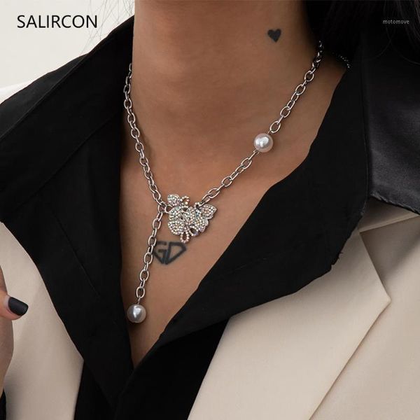 salircon stainless steel imitation pearl butterfly pendant necklace for women multicolor crystal choker necklaces jewelry gift1, Silver
salircon stainless steel imitation pearl butterfly pendant necklace for women multicolor crystal choker necklaces jewelry gift1, Silver