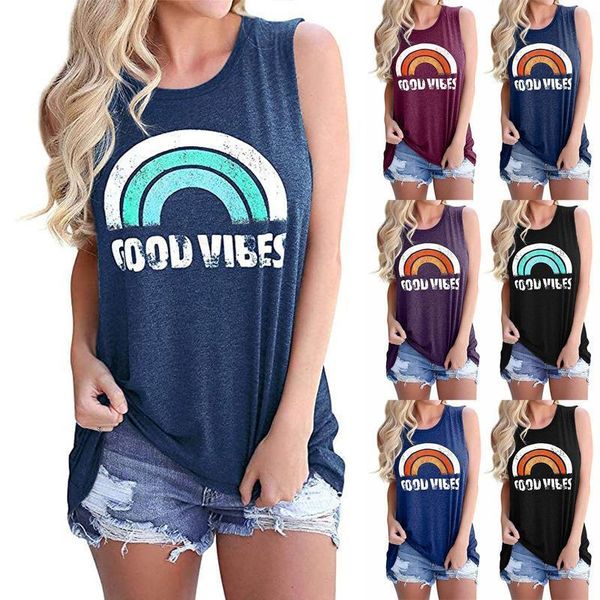 2020 new summer tank women good vibes rainbow print sleeveless o-neck casual loose cotton harajuku vest ladies dropship, White
2020 new summer tank women good vibes rainbow print sleeveless o-neck casual loose cotton harajuku vest ladies dropship, White