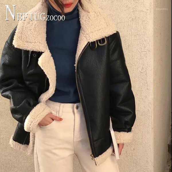 hongkong style chic lining with imitation lambswool women coat pu leather thick female jacket1, Black
hongkong style chic lining with imitation lambswool women coat pu leather thick female jacket1, Black