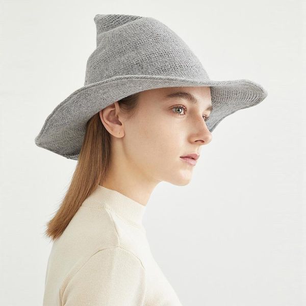 female knitted witch hat thin solid color bucket hat fisherman cap knit cap funny wizard for women fashion spring autumn new, Blue;gray
female knitted witch hat thin solid color bucket hat fisherman cap knit cap funny wizard for women fashion spring autumn new, Blue;gray