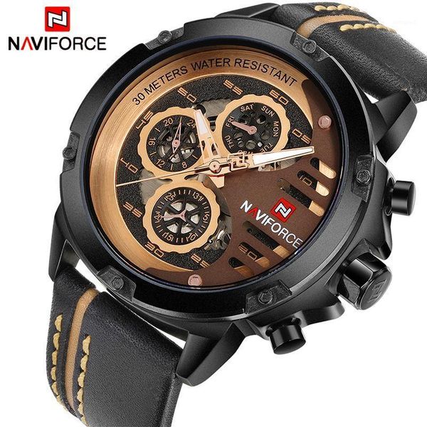 naviforce men's quartz sports watches man leather hollow face 24 hour date clock men fashion waterproof wrist watch1, Slivery;brown
naviforce men's quartz sports watches man leather hollow face 24 hour date clock men fashion waterproof wrist watch1, Slivery;brown