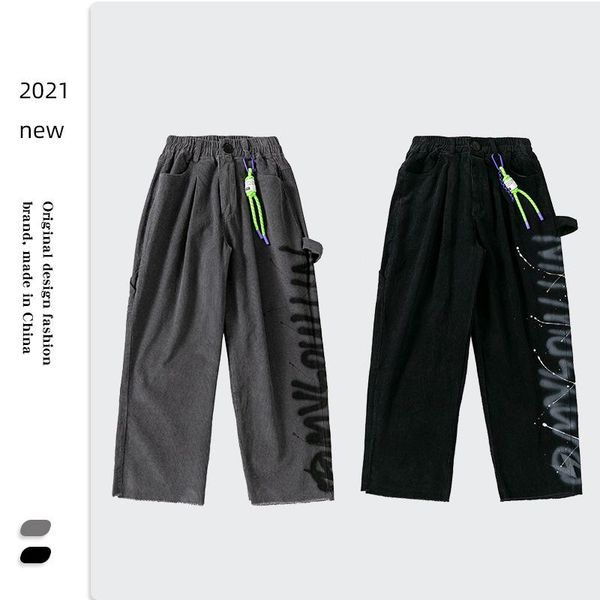 men's woven trousers corduroy fabric comfortable loose pendant decoration hand-painted printing wide leg trousers men's, White;black
men's woven trousers corduroy fabric comfortable loose pendant decoration hand-painted printing wide leg trousers men's, White;black