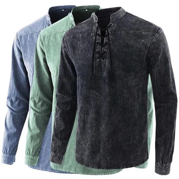 men's t-shirts 2021 men gothic retro t shirt lace-up v-neck denim long sleeve tee loose for male a66, White;black
men's t-shirts 2021 men gothic retro t shirt lace-up v-neck denim long sleeve tee loose for male a66, White;black