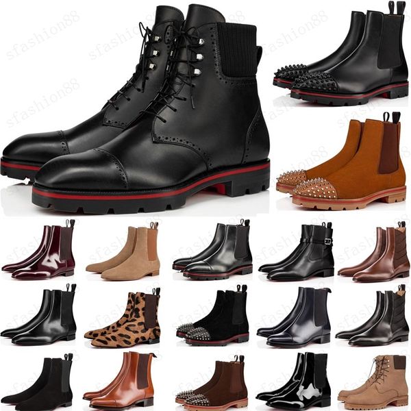 with box 2021 style red bottoms sneaker men boot spikes suede leather red sole men shoes super perfect melon motorcycle ankle boot for men, Black
with box 2021 style red bottoms sneaker men boot spikes suede leather red sole men shoes super perfect melon motorcycle ankle boot for men, Black