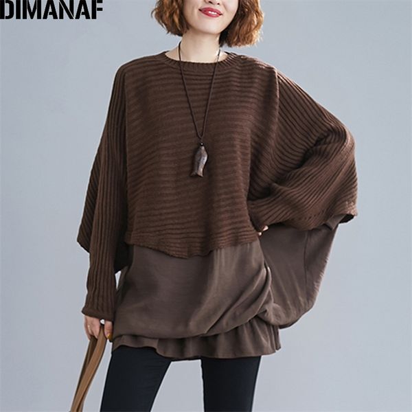 dimanaf oversize autumn women sweater knitting pullovers plus size female lady fashion casual batwing sleeve basic clothing 201221, White;black
dimanaf oversize autumn women sweater knitting pullovers plus size female lady fashion casual batwing sleeve basic clothing 201221, White;black