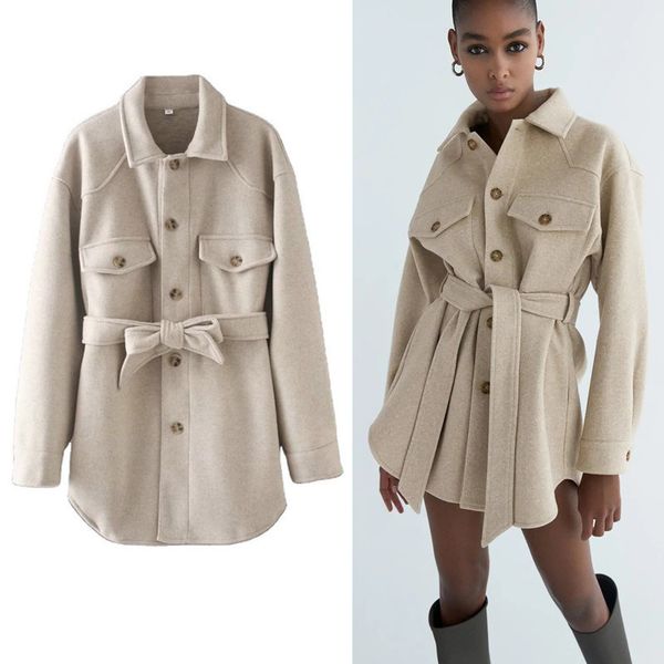 autumn and winter style temperament waist belt imitation women's mid-length woolen coat, Black
autumn and winter style temperament waist belt imitation women's mid-length woolen coat, Black