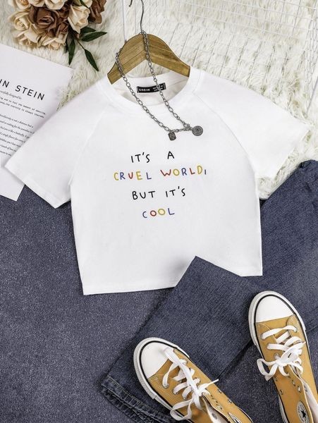 slogan graphic tee m1cq#, White