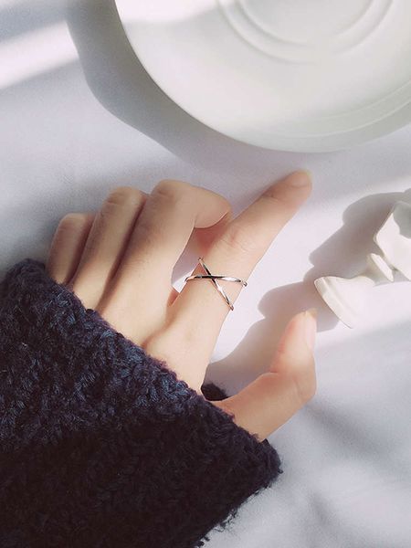 eloge s925 sier women's japane and korean style simple cross open fashion double layer single ring jewelry, Silver
eloge s925 sier women's japane and korean style simple cross open fashion double layer single ring jewelry, Silver