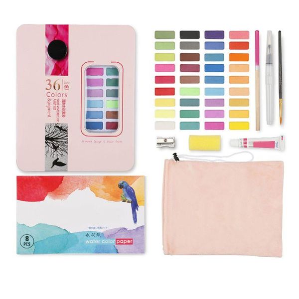 gift sets solid watercolor paint set 36 colors art with water brush pen dropship
gift sets solid watercolor paint set 36 colors art with water brush pen dropship