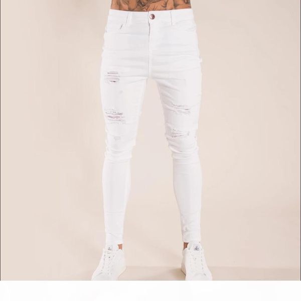 casual men slim jeans pants ripped denim pants vaqueros hombre men skinny distressed jeans trouser solid hole pencil, Blue 
casual men slim jeans pants ripped denim pants vaqueros hombre men skinny distressed jeans trouser solid hole pencil, Blue