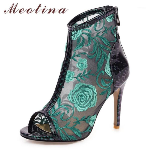 boots meotina summer women shoes embroider flower thin high heel short mesh cutout zipper peep toe ladies size 33-461, Black
boots meotina summer women shoes embroider flower thin high heel short mesh cutout zipper peep toe ladies size 33-461, Black